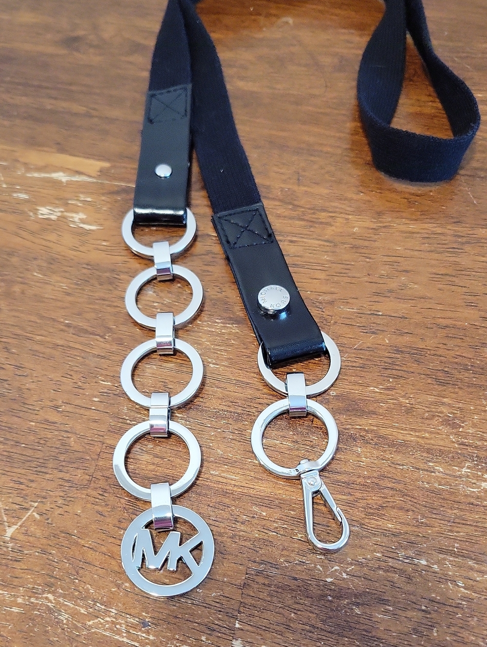 Michael Kors Silver Chain & Black Fabric Belt 38" Long Approximately